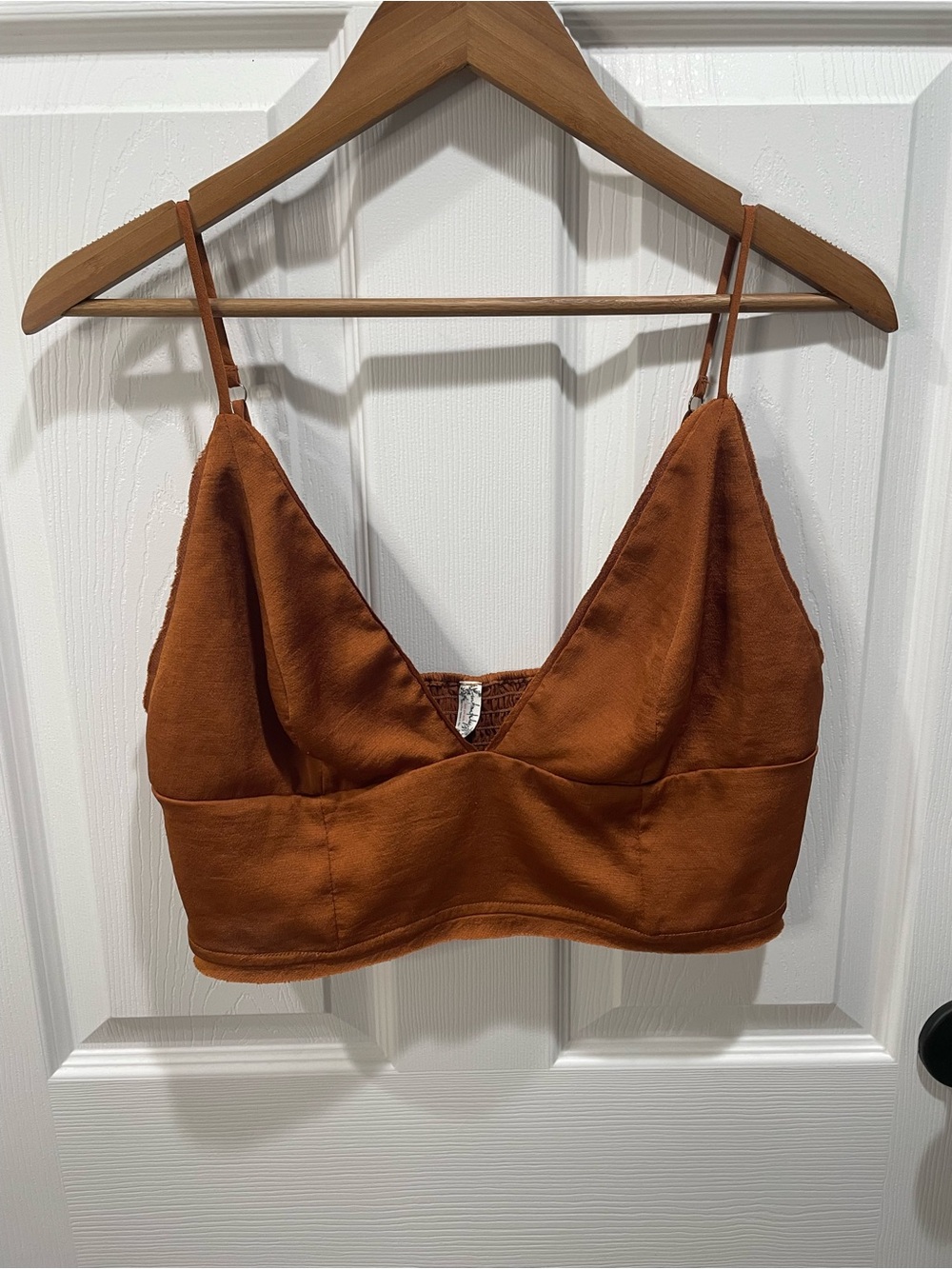 Free People Intimately Rust Smocked Bralette Crop Top - L